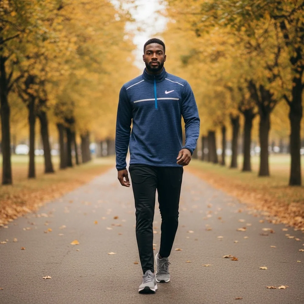 Nike Running Pacer Mens Large Blue Heather 1/4 Zip Pullover BV4713-452